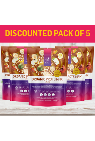 Available on preorder - Organic ProteinFix Caramel - Discounted pack of 5 - back in stock next week